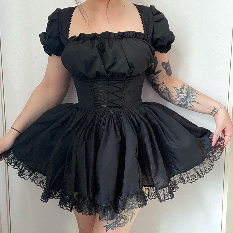 Gothic Puff Sleeve Dress CC21011
