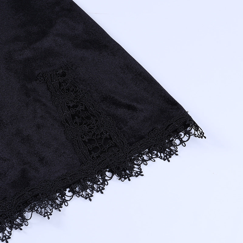 Gothic Black Velvet Camisole 23634a