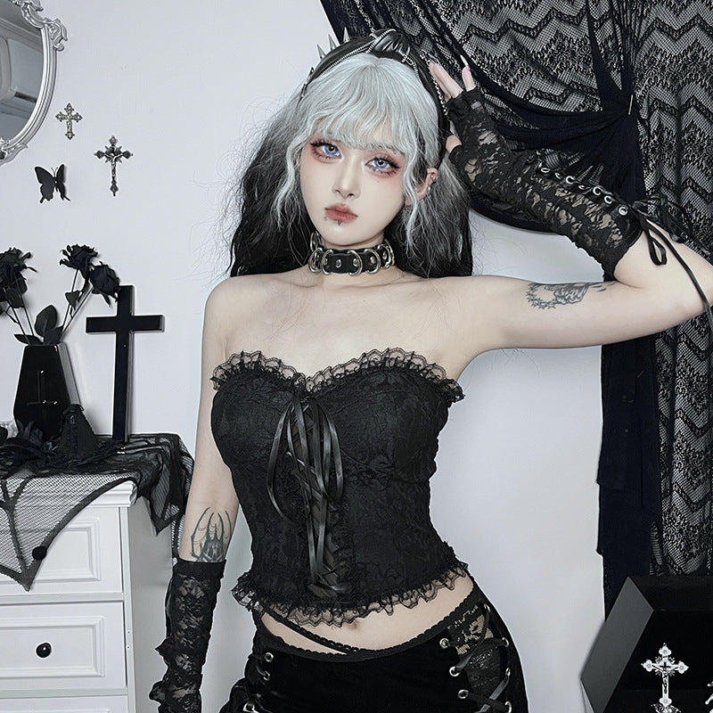 Gothic Black Corset Top CF23005