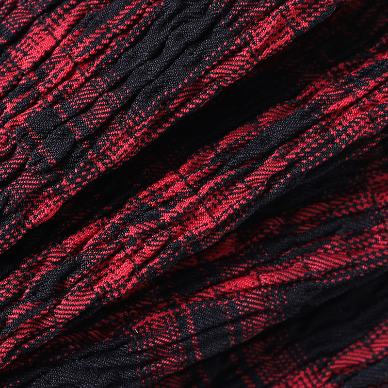 Punk Style Plaid Top & Skirt Set JY21550