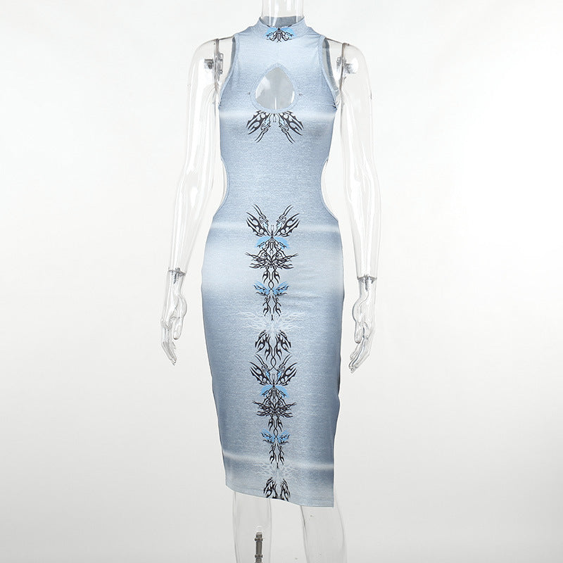 Gray Gothic Split Dress WY22028