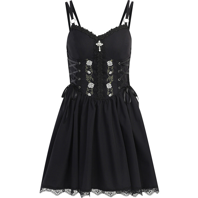 Black Gothic Lolita Corset Dress JY22542