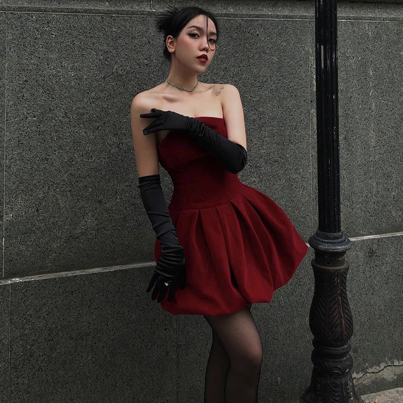 Gothic Style Strap Bubble Dress YJ22497