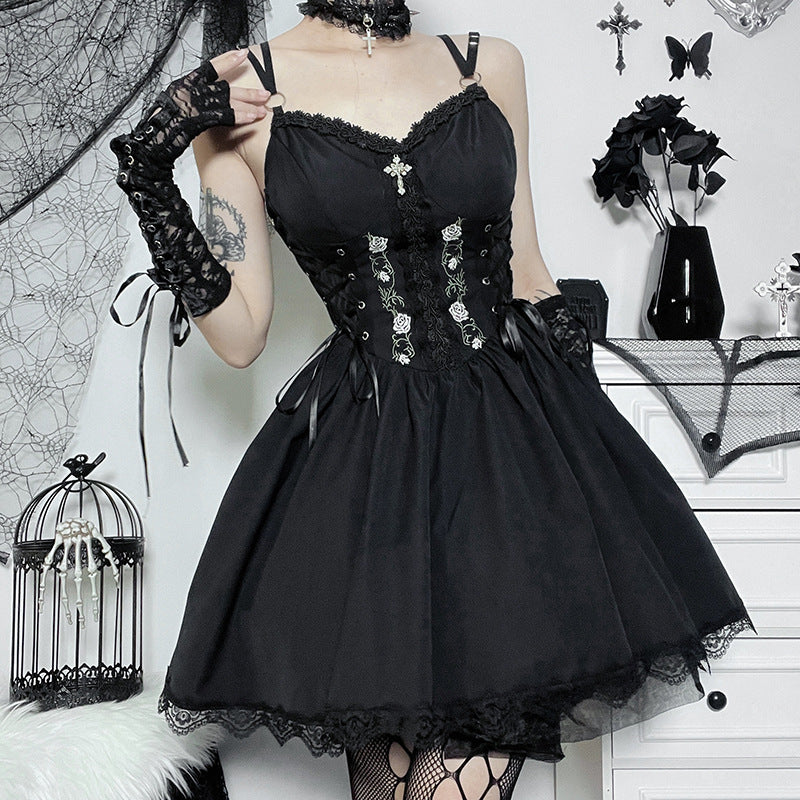 Black Gothic Lolita Corset Dress JY22542
