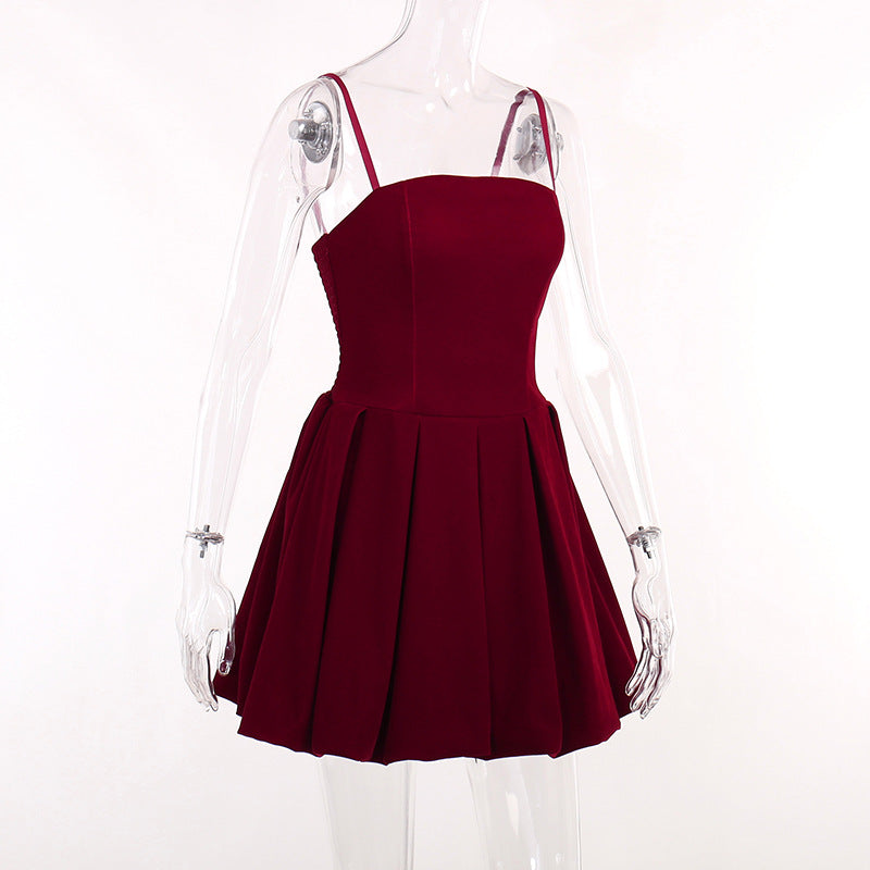 Gothic Style Strap Bubble Dress YJ22497