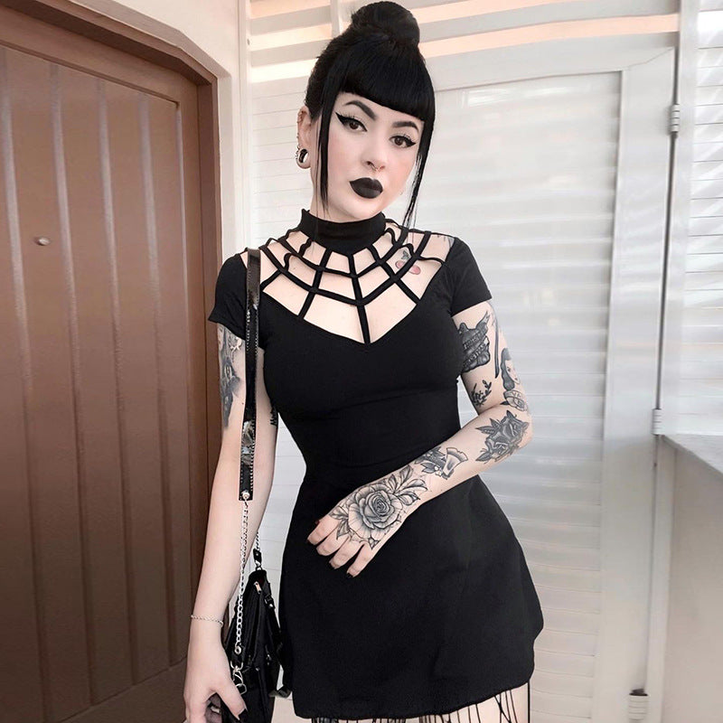 Gothic Black Bodycon Dress CF23012