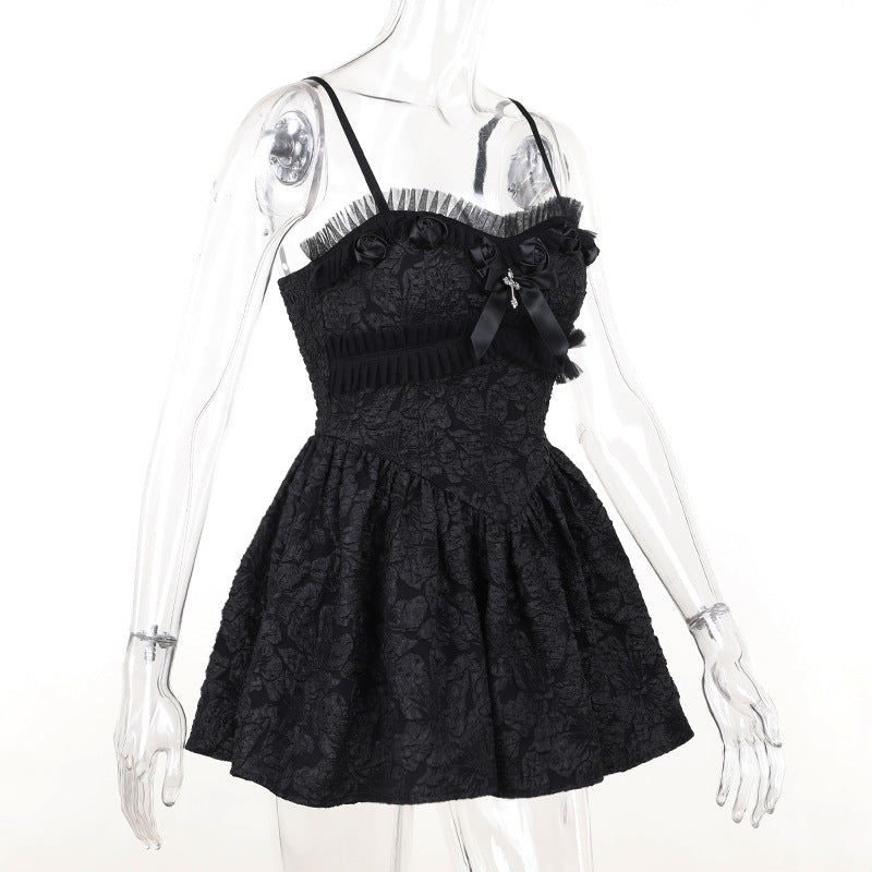Black Gothic Rose Lace Dress JY23037