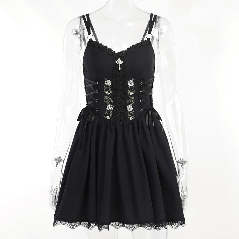 Black Gothic Lolita Corset Dress JY22542