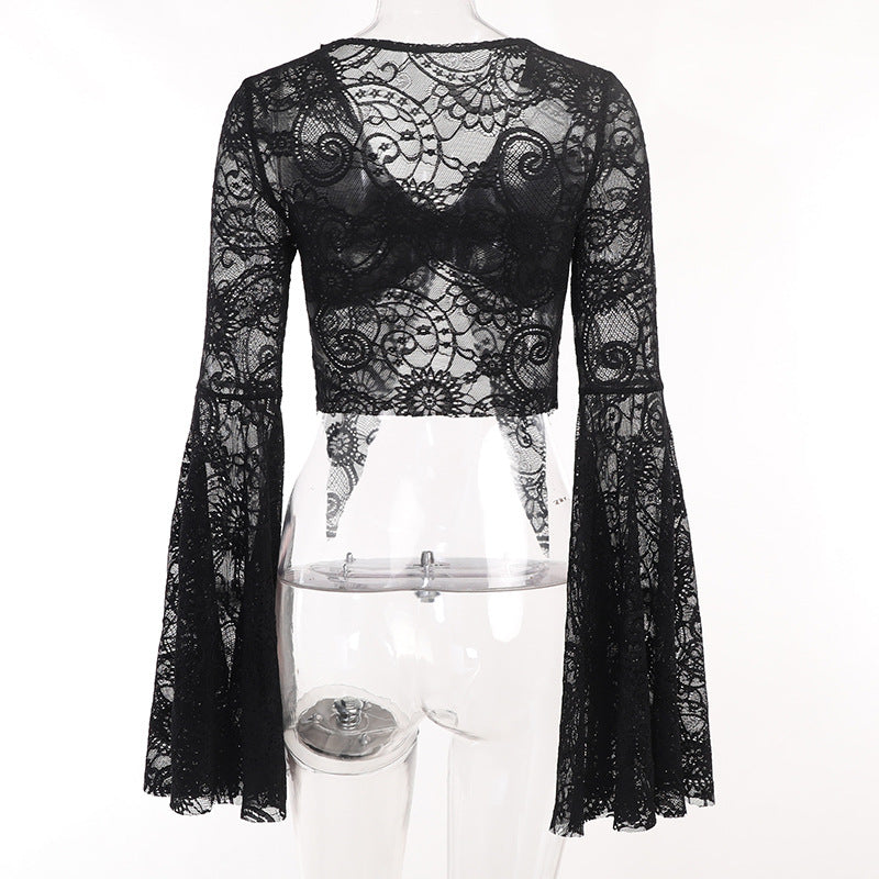 Black Lace Gothic Long Sleeve Bolero WY22038
