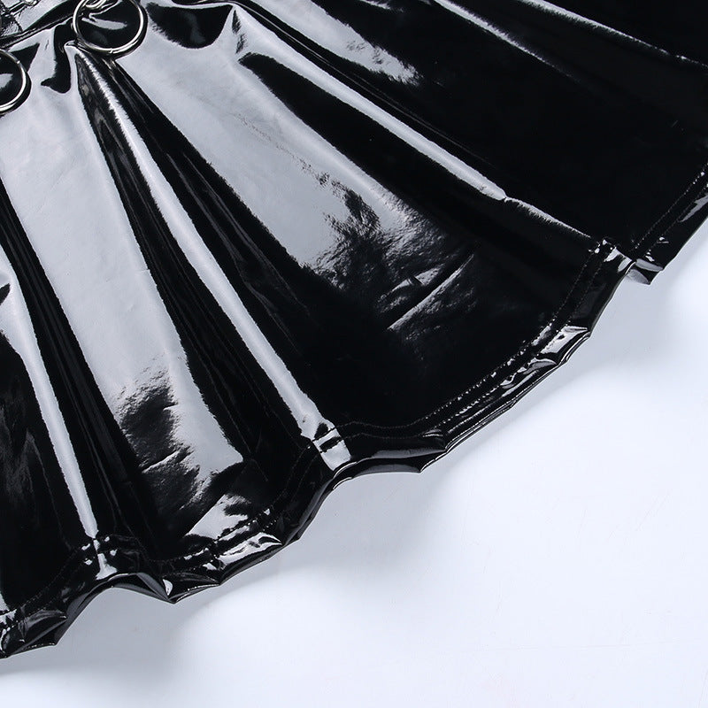 Punk Style Metal Black Short Skirt JY22608