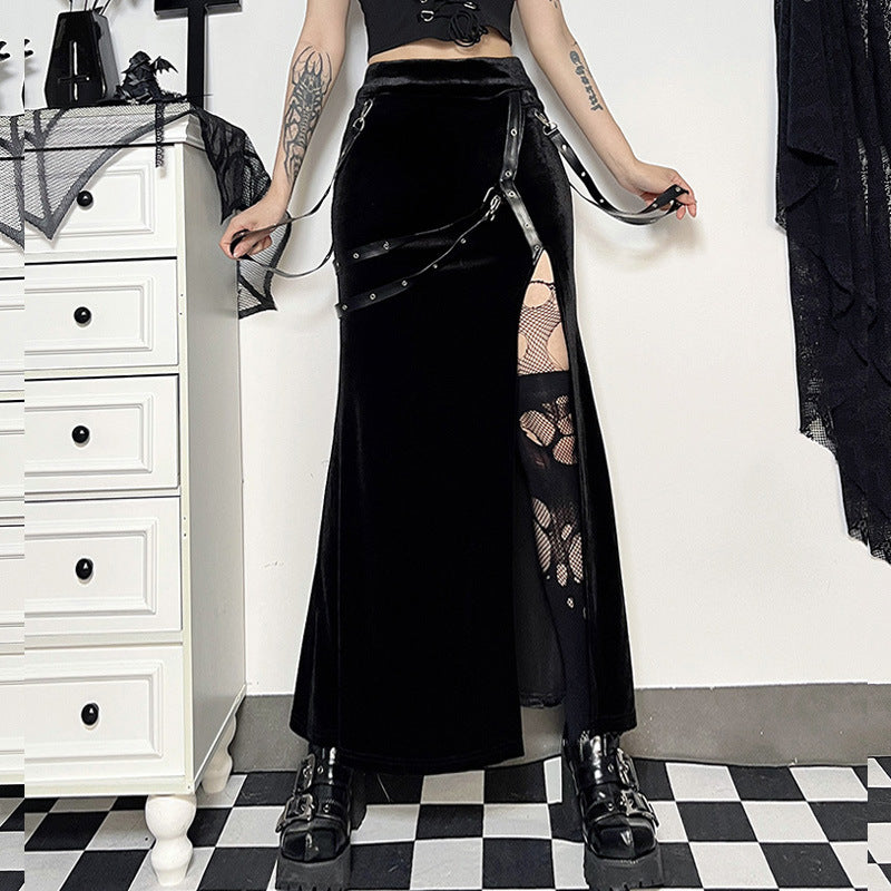Gothic Velvet Long Skirt XY22157