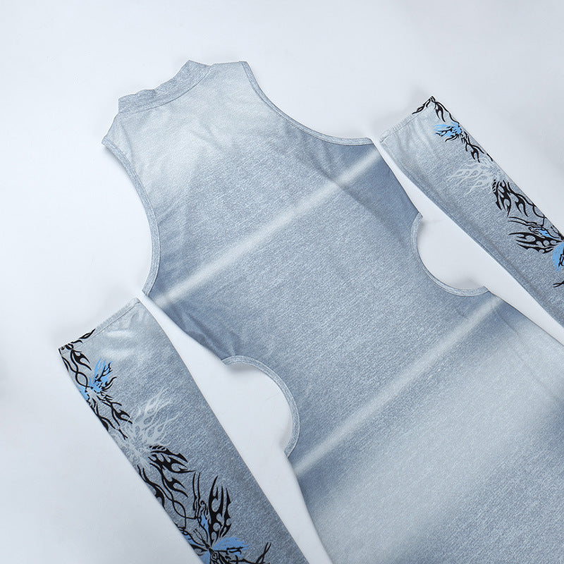 Gray Gothic Split Dress WY22028