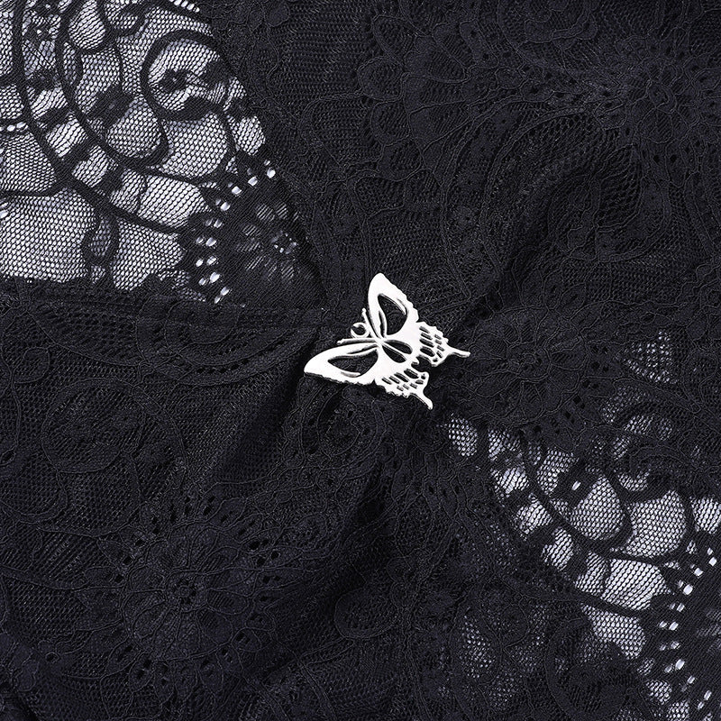 Black Lace Gothic Long Sleeve Bolero WY22038
