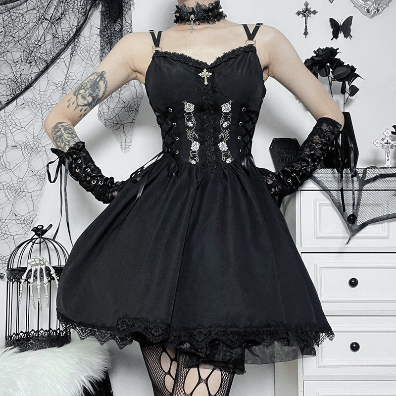 Black Gothic Lolita Corset Dress JY22542