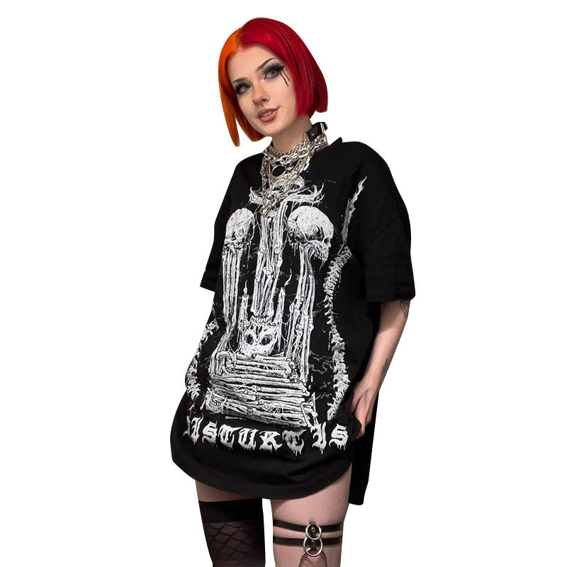 Punk Style Printed Short-Sleeve Top CF23094