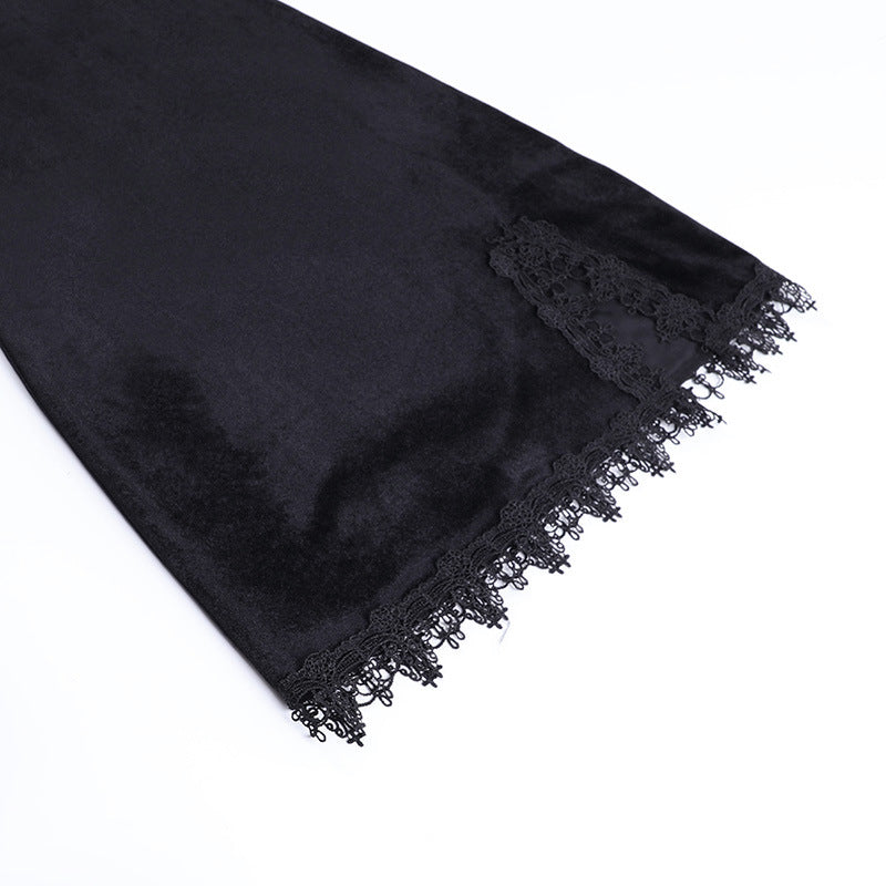 Gothic Short Sleeve Velvet Dress JY22314