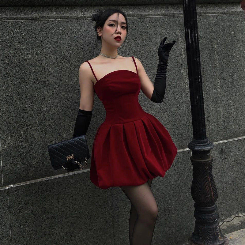 Gothic Style Strap Bubble Dress YJ22497