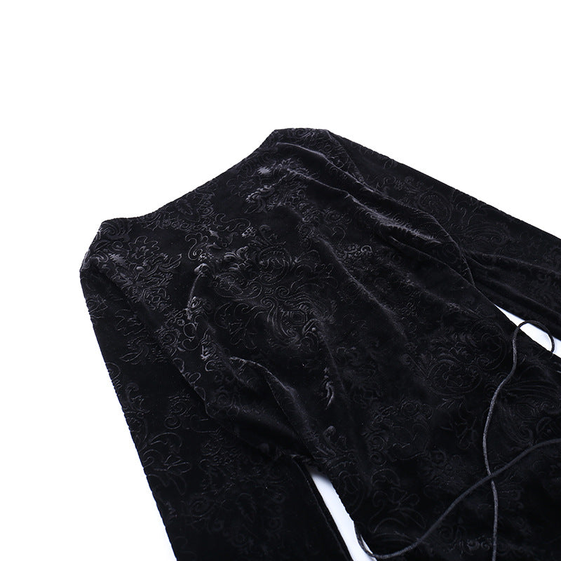Black Gothic Style Bodycon Dress LL22007