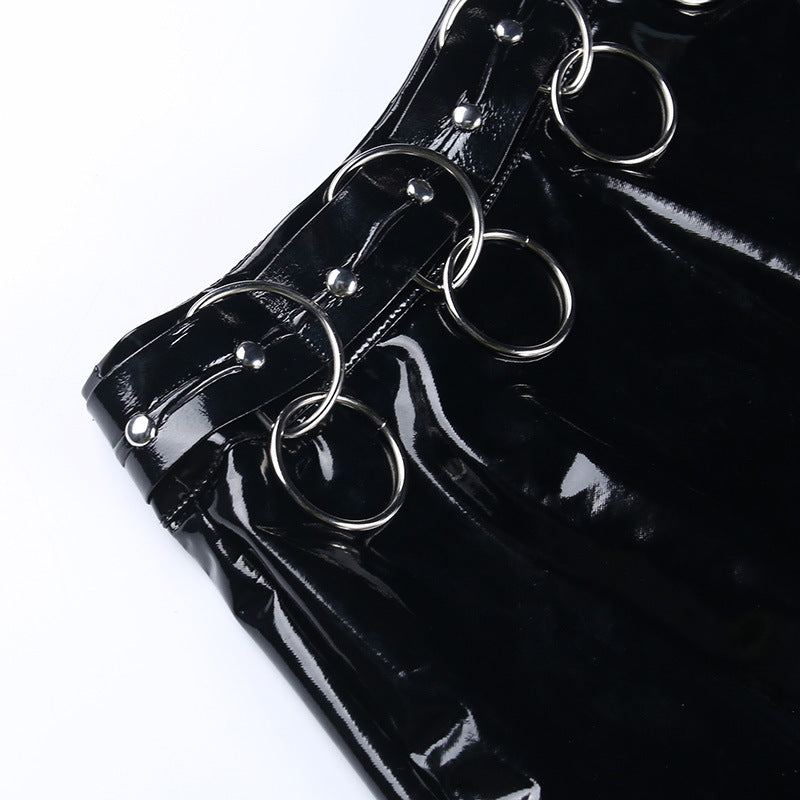 Punk Style Metal Black Short Skirt JY22608