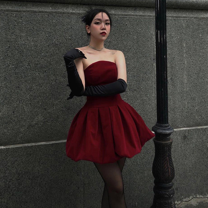 Gothic Style Strap Bubble Dress YJ22497