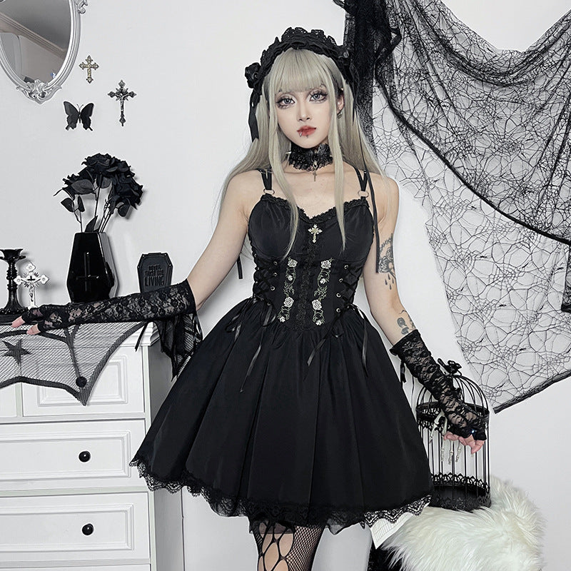 Black Gothic Lolita Corset Dress JY22542