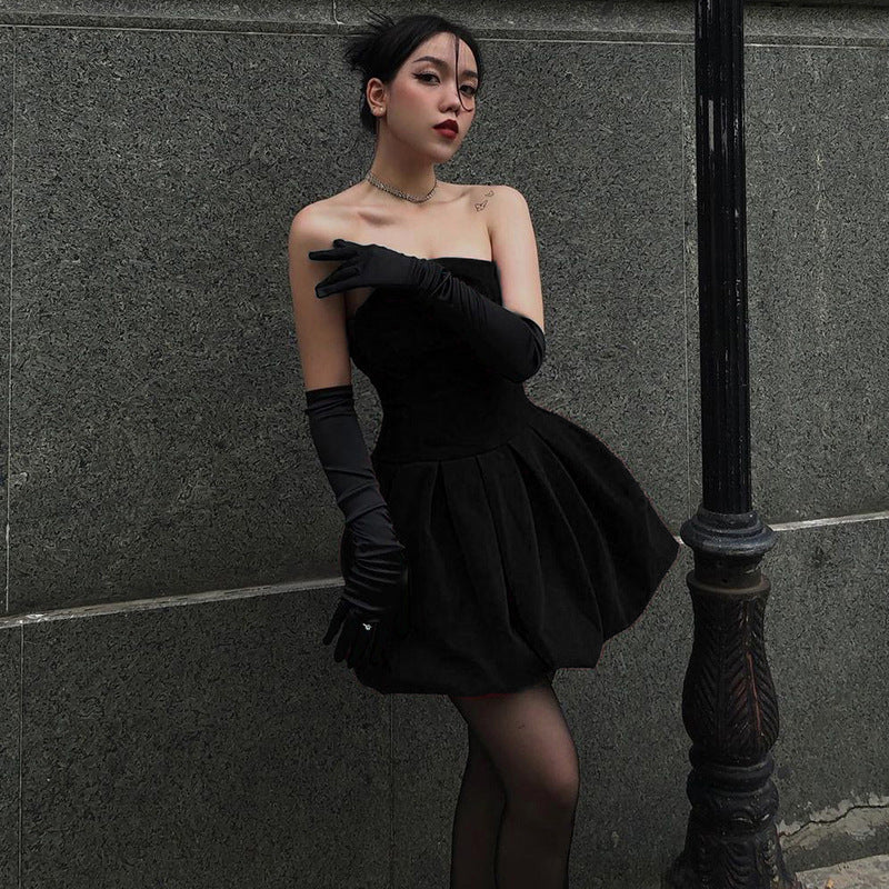 Gothic Style Strap Bubble Dress YJ22497