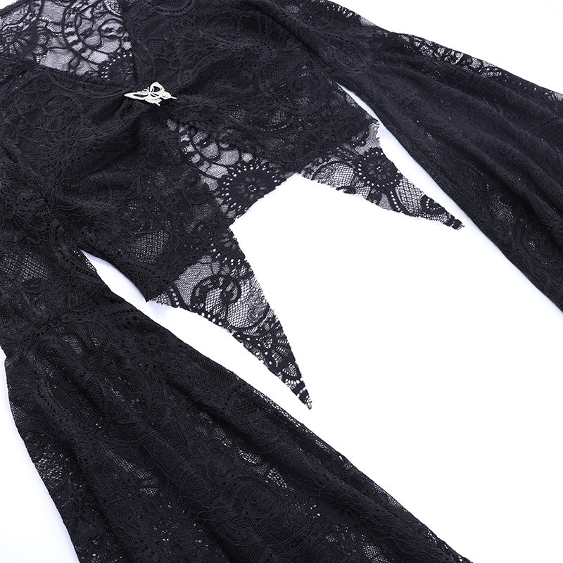 Black Lace Gothic Long Sleeve Bolero WY22038