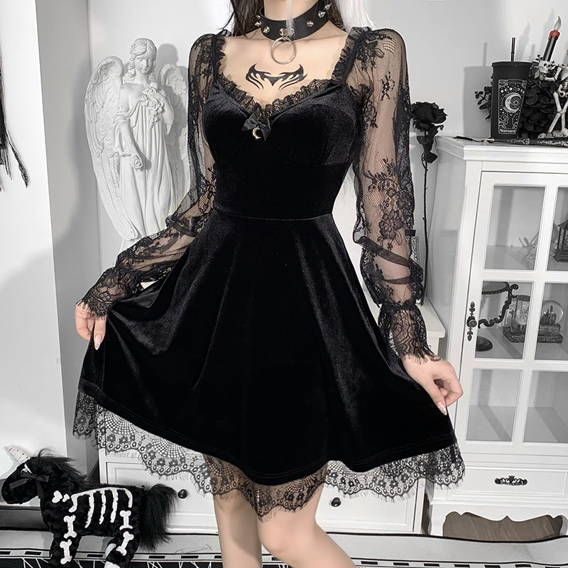 Black Gothic Dress HY21249