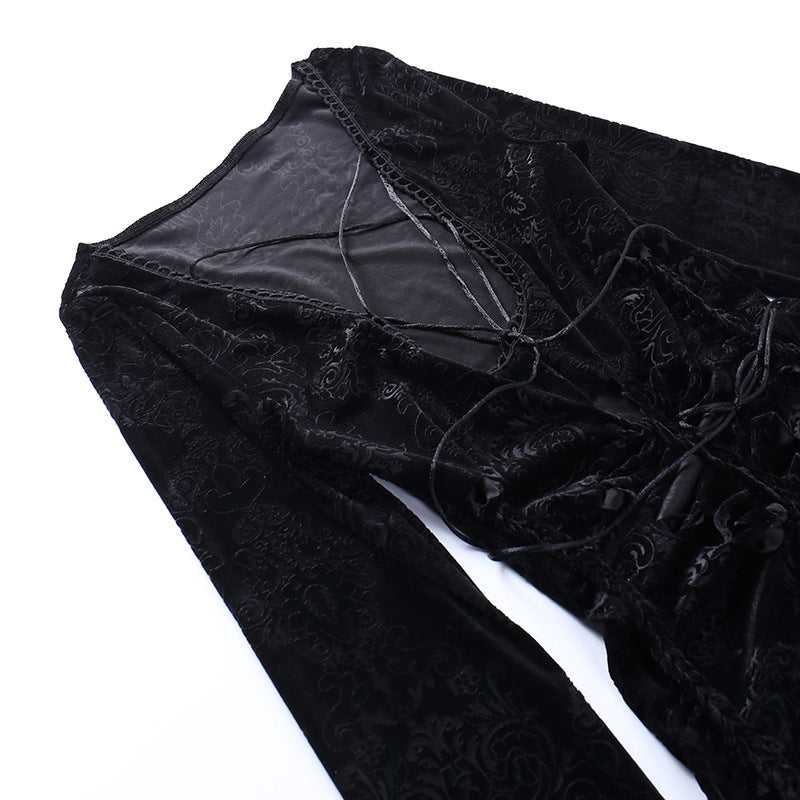 Black Gothic Style Bodycon Dress LL22007