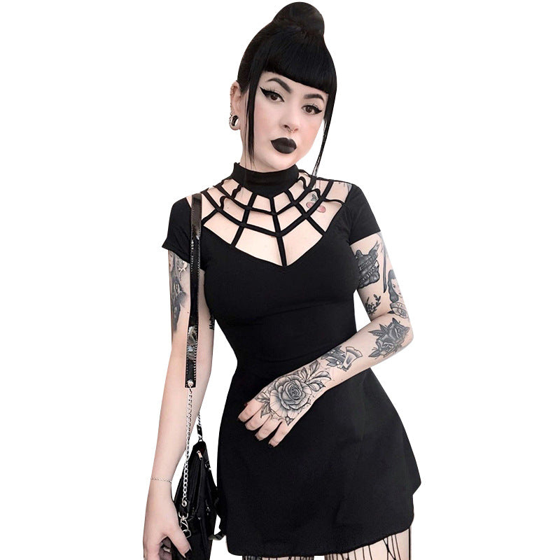 Gothic Black Bodycon Dress CF23012