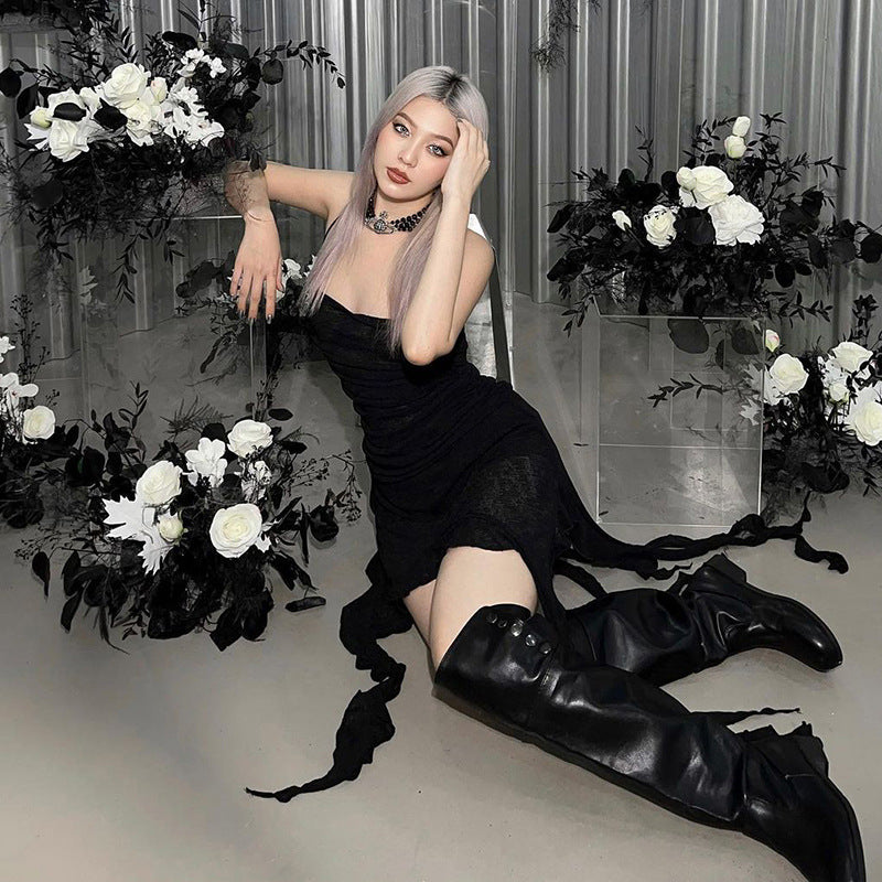Black Punk Style Dress YY23012