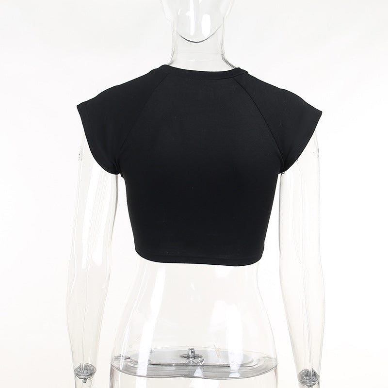 Punk Style Skeleton Hands Crop Top YJ22559