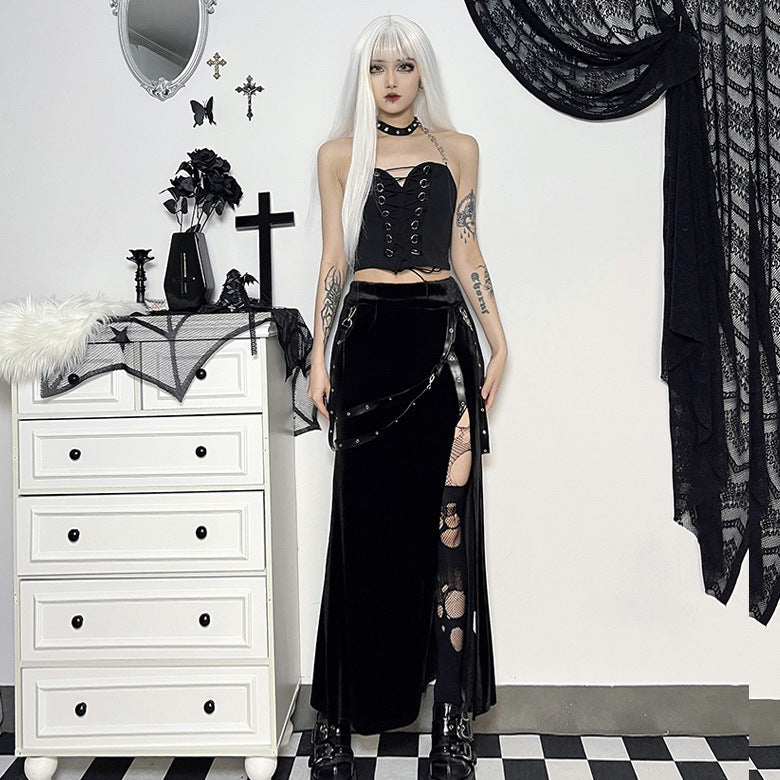 Gothic Velvet Long Skirt XY22157