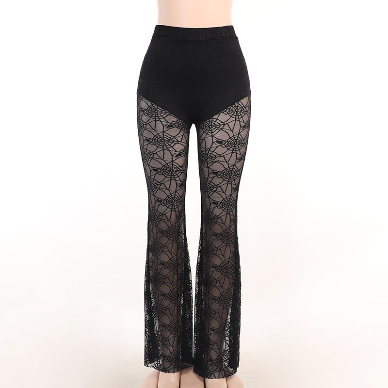 Gothic Black Spider Web Pants JY22522