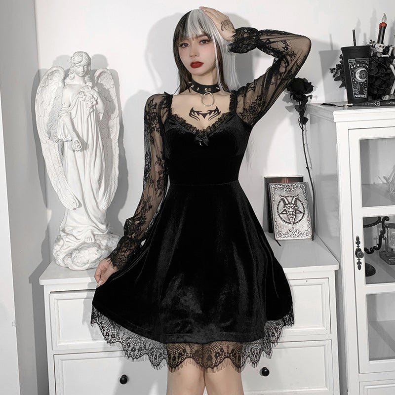 Black Gothic Dress HY21249