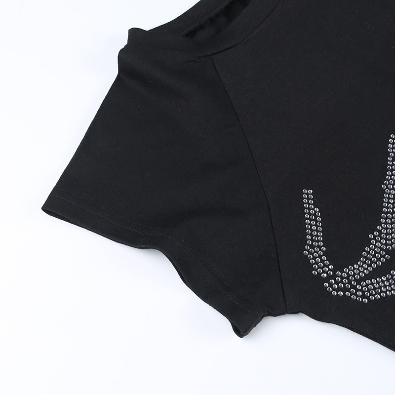 Punk Style Skeleton Hands Crop Top YJ22559