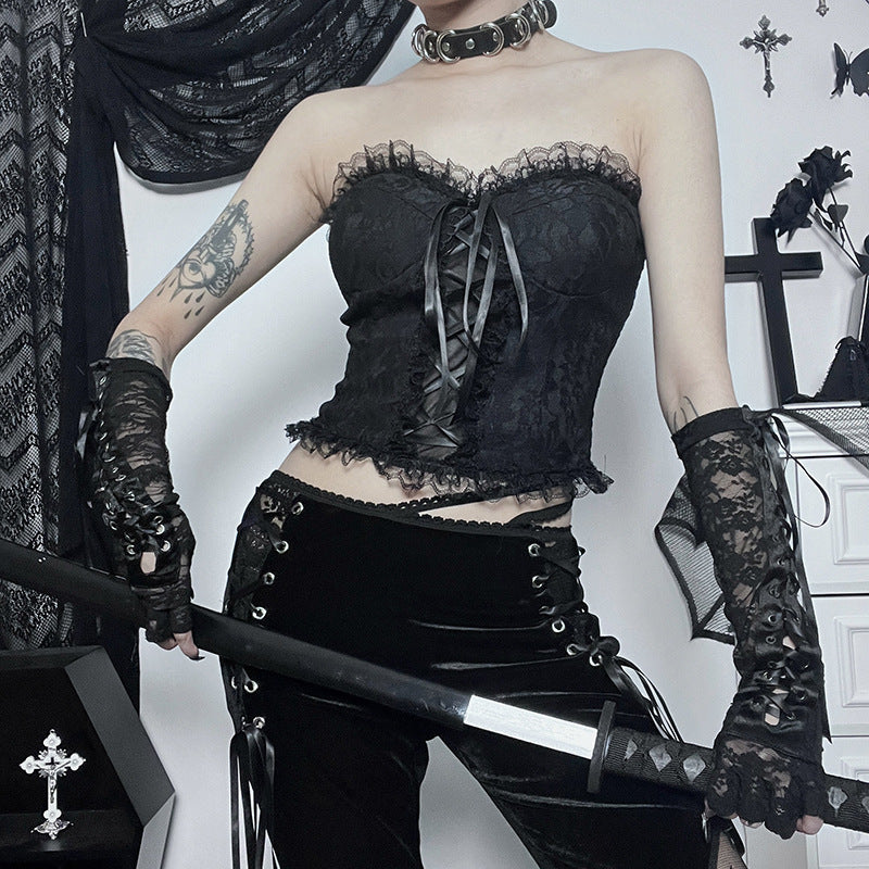 Gothic Black Corset Top CF23005