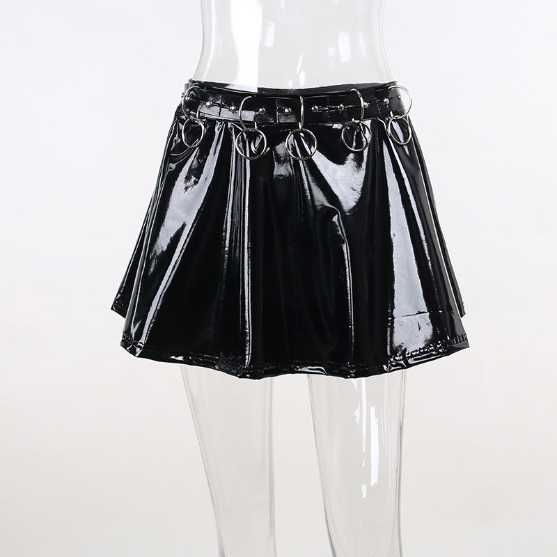 Punk Style Metal Black Short Skirt JY22608