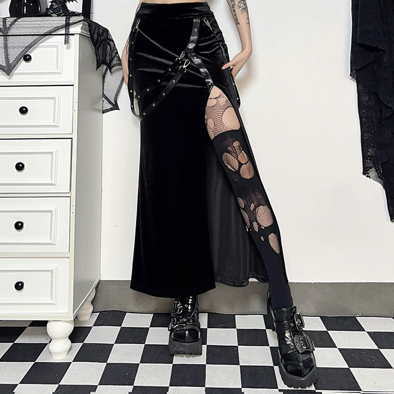 Gothic Velvet Long Skirt XY22157