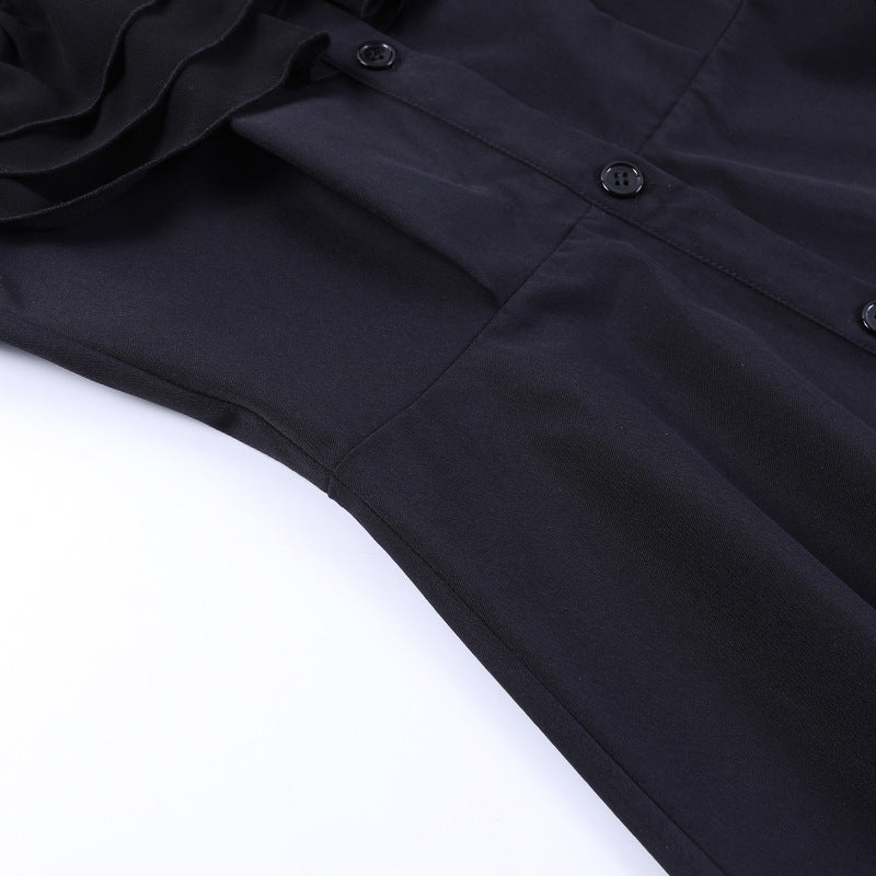Gothic black Ruffled Dress JY23018