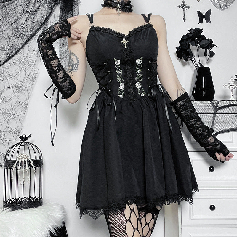 Black Gothic Lolita Corset Dress JY22542
