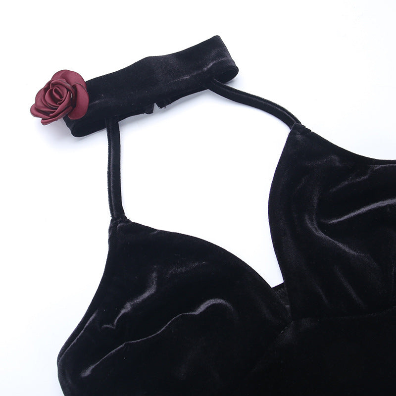 Gothic Necktie Slit Bodycon Dress JY23019