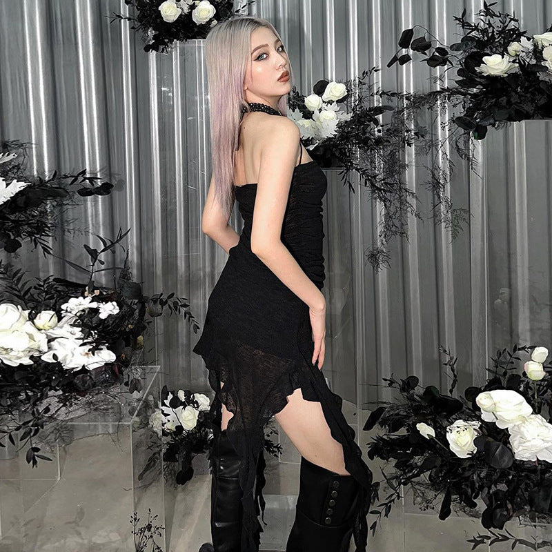Black Punk Style Dress YY23012