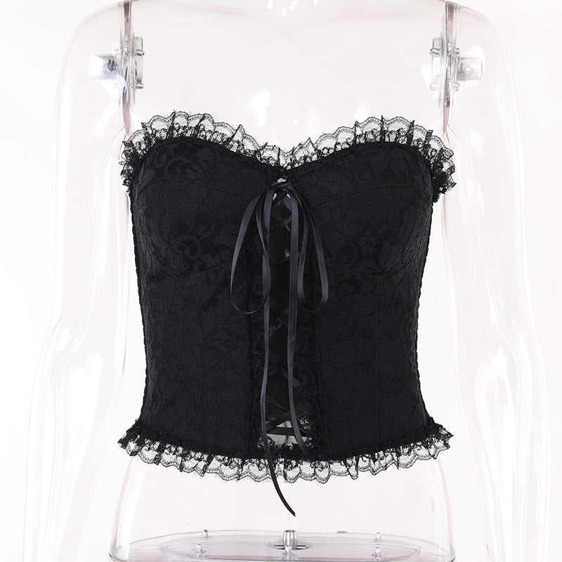 Gothic Black Corset Top CF23005