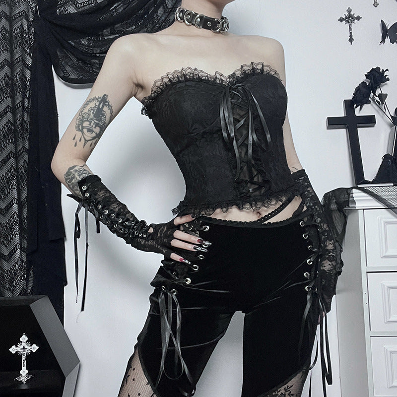 Gothic Black Corset Top CF23005