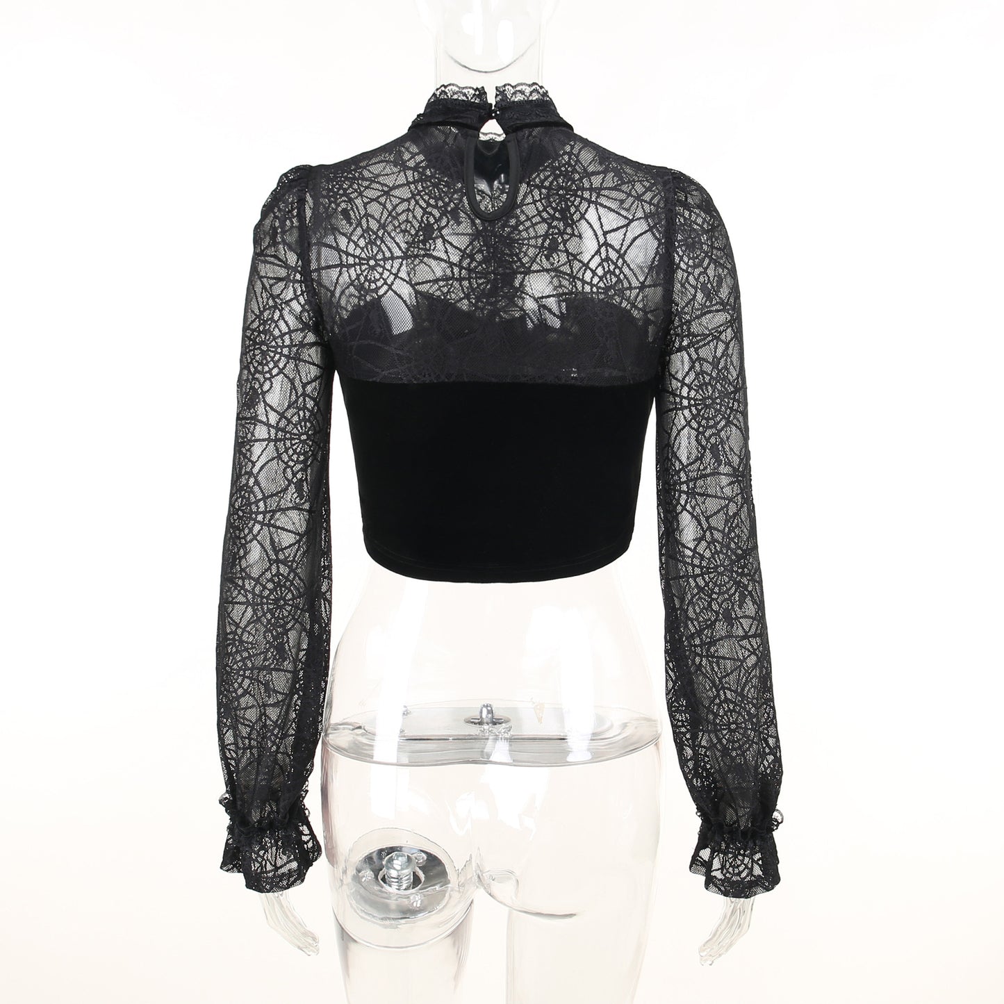 Gothic Spider Web Long Sleeve Top CF22147