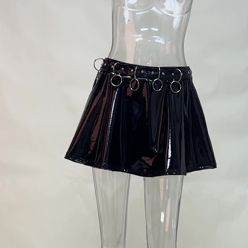 Punk Style Metal Black Short Skirt JY22608