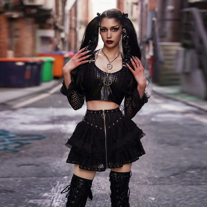 Gothic / Punk Style Frill Skirt WY23001