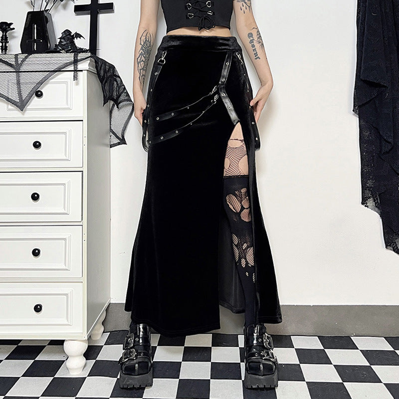 Gothic Velvet Long Skirt XY22157