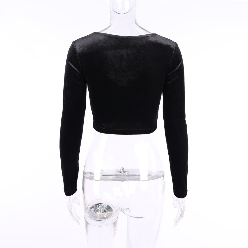 Gothic Long Sleeve Crop Top HY21254